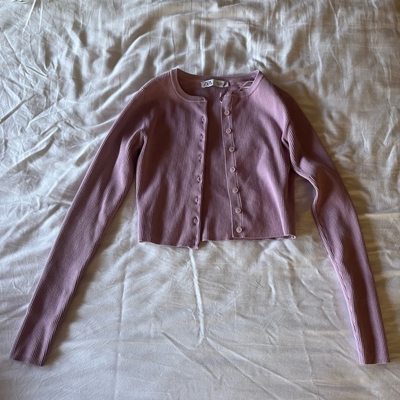 ZARA dusty rose color short cardigan small - Picture 1 of 5